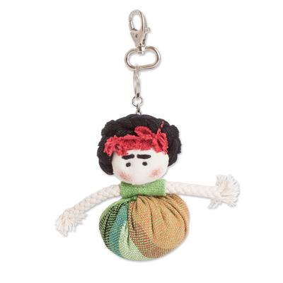 'Colorful Cotton Doll Keychain Hand-Woven in Costa Rica'