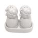 Bright Felines,'Ceramic Cat Salt and Pepper Set in White Hues Made in Bali'