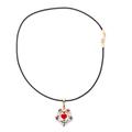 '14k Gold-Accented Pendant Necklace with Howlite Flower'