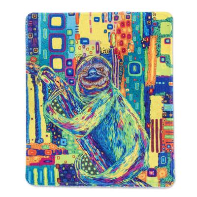 Tropical Sloth,'Printed Multicolor Rubber Mouse Pad with Sloth Image'