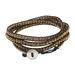 Golden City,'Artisan Crafted Hematite Wrap Bracelet from Bali'