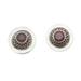 Passion Orbit,'Sterling Silver Stud Earrings with Natural Garnet Jewels'