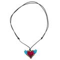 Change of Heart,'Colorful Hand Painted Heart Necklace'