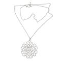 Rose Petals,'Artisan Crafted Sterling Silver Floral Pendant Necklace'