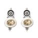 Happiness Trophy,'Polished Sterling Silver Drop Earrings with Citrine Jewels'