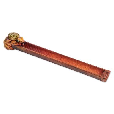 Costa Rican Turtle,'Bamboo & Resin Turtle Incense Holder Handmade in Costa Rica'