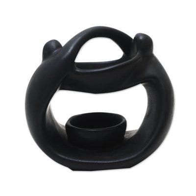 Light in the Dark,'Black Ceramic Oil Warmer from B...