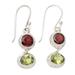 'Two-Carat Sterling Silver Dangle Earrings with Faceted Gems'