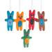 Bear Imagination,'Set of 5 Handcrafted Bear Felt Ornaments in Colorful Hues'