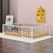 Harriet Bee Haryuvraj Floor Bed Frame w/ Fence & Door Metal in White | 21.7 H x 62 W x 82.5 D in | Wayfair E5526686C44B42EF984A53B53790A8EF