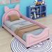 Harriet Bee Henriet Twin Size Upholstered Daybed Upholstered in Pink | 37 H x 40.9 W x 80.3 D in | Wayfair C93E5642FB2A4597AFF24C88F940FB26