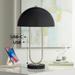 Pacific Coast Lighting Keo Modern Black Dome Twin USB Port Table Lamp