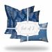 HomeRoots Set Of Three 20" X 20" Blue And White Zippered Coastal Throw Indoor Outdoor Pillow Cover - 4