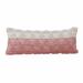 HomeRoots 14" X 36" Pink And Off-White 100% Cotton Geometric Zippered Pillow