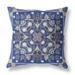 HomeRoots 26" X 26" Midnight Green Blown Seam Floral Indoor Outdoor Throw Pillow - 28