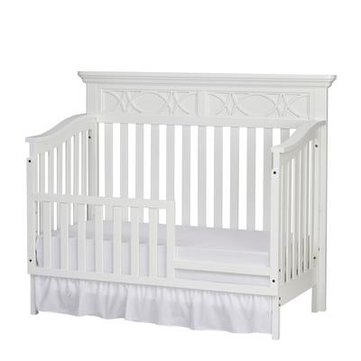 HomeRoots White Solid and Manufactured Wood Standard Four In One Convertible Crib - 60.25