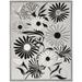 HomeRoots 9' X 12' Black And White Floral Stain Resistant Non Skid Area Rug - 9' x 12'