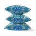 HomeRoots 18" X 18" Aqua Blue Blown Seam Geometric Indoor Outdoor Throw Pillow - 21