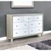 HomeRoots 63" Champagne Solid and Manufactured Wood Mirrored Seven Drawer Triple Dresser