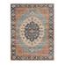 HomeRoots 5'x7' Blue Hand Woven Floral Medallion Area Rug - 5' Octagon
