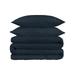 HomeRoots Navy Blue King Cotton Blend 1200 Thread Count Washable Duvet Cover Set