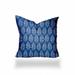 HomeRoots 36" X 36" Blue And White Enveloped Tropical Throw Indoor Outdoor Pillow Cover - 18