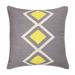 HomeRoots 20" X 20" Gray White And Yellow 100% Cotton Geometric Zippered Pillow