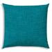 HomeRoots 17" X 17" Aqua Blue Blown Seam Solid Color Lumbar Indoor Outdoor Pillow - 14