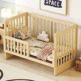 2-IN-1 Convertible Crib with Storage Rack - Converts from Baby Crib to Full Size Platform Bed for Baby Toddler