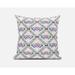 HomeRoots 16" X 16" White And Gray Blown Seam Geometric Indoor Outdoor Throw Pillow - 12