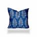 HomeRoots 16" X 16" Blue And White Enveloped Tropical Throw Indoor Outdoor Pillow Cover - 4