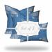 HomeRoots Set Of Three 20" X 20" Blue And White Crab Enveloped Coastal Throw Indoor Outdoor Pillow - 19