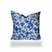 HomeRoots 22" X 22" Blue And White Enveloped Coastal Throw Indoor Outdoor Pillow - 17