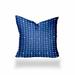 HomeRoots 26" X 26" Blue And White Blown Seam Gingham Throw Indoor Outdoor Pillow - 19