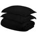 HomeRoots Black King Cotton Blend 300 Thread Count Washable Duvet Cover Set