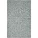 HomeRoots 5' X 8' Blue Ivory And Green Wool Floral Tufted Handmade Stain Resistant Area Rug - 5' x 8'