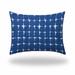 HomeRoots 12" X 16" Blue And White Enveloped Abstract Lumbar Indoor Outdoor Pillow Cover - 4