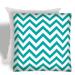 HomeRoots 17" X 17" Turquoise And White Zippered Zigzag Throw Indoor Outdoor Pillow - 14
