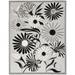 HomeRoots 4' X 6' Black White Floral Stain Resistant Non Skid Area Rug - 4' x 6'