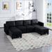 116" Symmetrical Sectional Sofa, Home Seating Velvet Sectional Sofa Chaise with Square Arms and Ottoman, for Your Living Room.