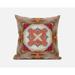 HomeRoots 18" X 18" Muted Red Zippered Geometric Indoor Outdoor Throw Pillow - 12