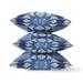 HomeRoots 18" X 18" Dark Blue Blown Seam Geometric Indoor Outdoor Throw Pillow - 21