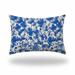 HomeRoots 14" X 20" Blue And White Enveloped Coastal Lumbar Indoor Outdoor Pillow - 18