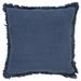 HomeRoots 20" X 20" Navy Blue 100% Cotton Zippered Pillow