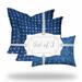 HomeRoots Set Of Three 20" X 20" Blue And White Zippered Gingham Throw Indoor Outdoor Pillow - 19