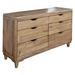 HomeRoots 56" Natural Solid Wood Four Drawer Double Dresser