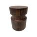 HomeRoots 16" Brown Solid Wood Drum End Table - 12