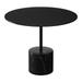 HomeRoots 17" Black Steel And Stone Round Coffee Table - 17.3