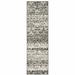 HomeRoots 2' X 8' Grey And Ivory Geometric Power Loom Stain Resistant Runner Rug - 2' x 6' Runner