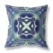 HomeRoots 16" X 16" Evening Green Blown Seam Geometric Indoor Outdoor Throw Pillow - 19